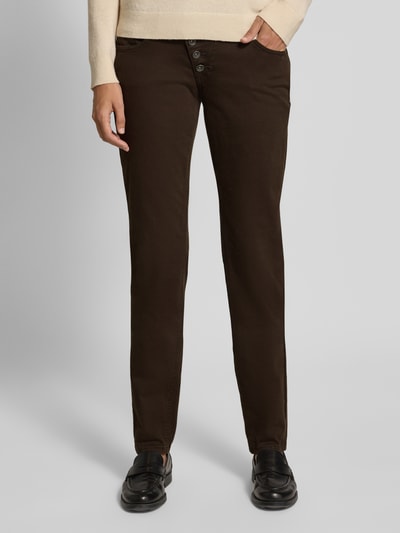 Buena Vista Slim Fit Jeans mit Knopfleiste Modell 'MALIBU' Dunkelbraun 4