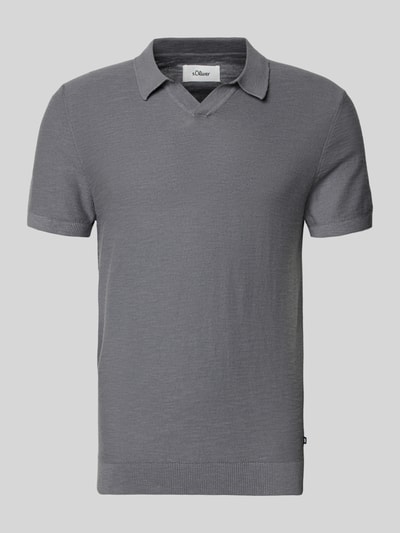 Produktfoto, Regular Fit Poloshirt aus reiner Baumwolle von s.Oliver RED LABEL, Optik: Unifarben, Kragenform: Johnny-Kragen, Kurzarm, Strick