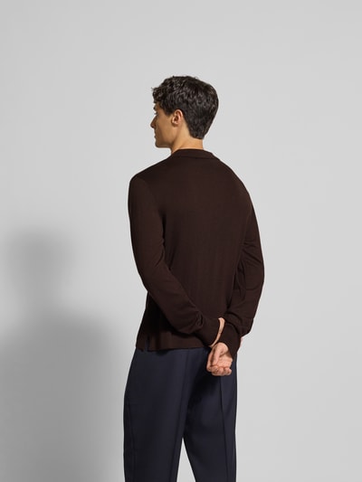 Officine Générale Pullover mit Polokragen Dunkelbraun 5