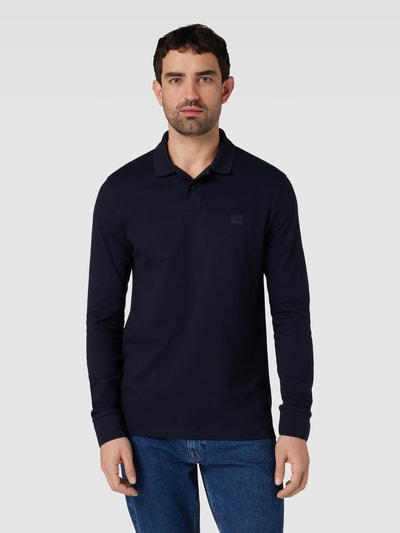 BOSS Orange Poloshirt met labeldetail Marineblauw - 4