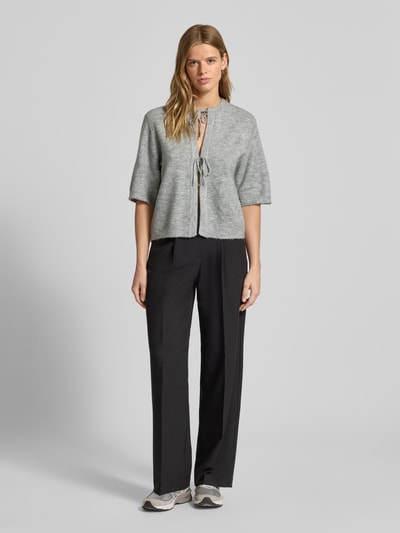 Only Loose Fit Strickjacke mit Schleifen-Detail Modell 'SIMONI' Mittelgrau Melange 1