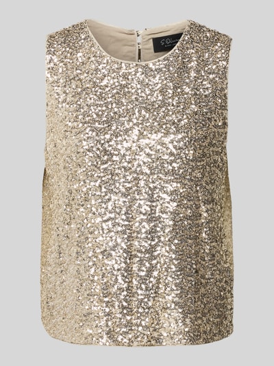 s.Oliver BLACK LABEL Comfort fit T-shirt van viscosemix zonder mouwen Goud gemêleerd - 2