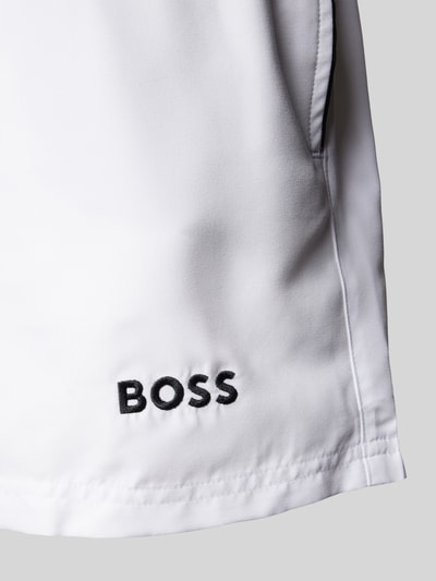 BOSS Badehose mit Label-Stitching Weiss 2