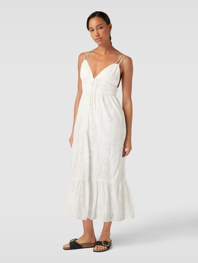 Gina Tricot Maxikleid mit Lochmuster Offwhite 1