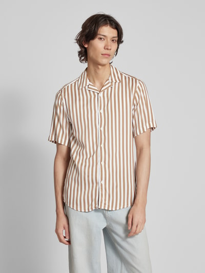 Only & Sons Vrijetijdsoverhemd van viscose met reverskraag, model 'WAYNE' Beige - 4