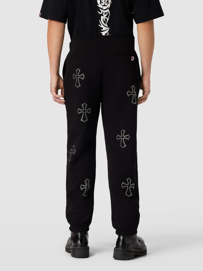 REVIEW Sweatpants met strass-steentjes Zwart - 5