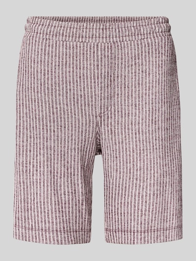 Produktfoto, Regular Fit Shorts aus Viskose-Mix Modell 'CIARI' von CINQUE, gestreift, Viskose-Baumwoll-Mix, elastischer Bund, Eingrifftaschen.