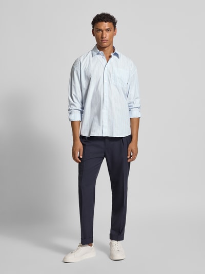 Casual Friday Koszula casualowa o kroju regular fit z kieszenią na piersi model ‘WILLE’ Jasnoniebieski 1