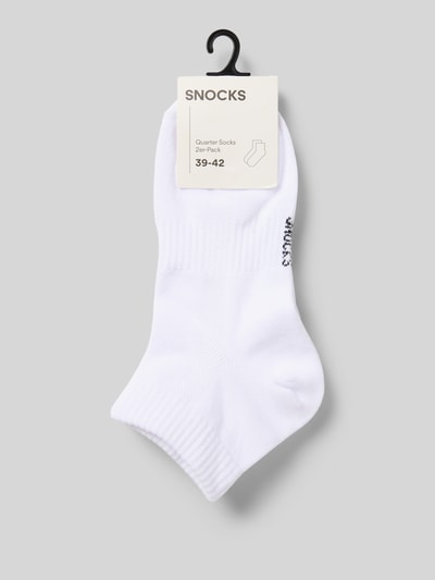 Snocks Socken mit Strukturmuster Modell 'Quarter' im 2er-Pack Weiss 3