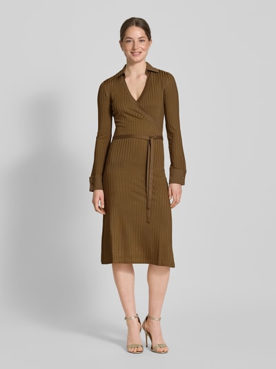 BOSS Midikleid in Wickel-Optik Modell 'Ellarie' Cognac 1