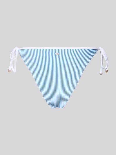Productfoto, Bikinihose aus Seesucker mit Bindebändern van TOMMY HILFIGER in blauw-wit all-over motief, regular fit, logo-applicatie, logo-stitching