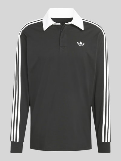 adidas Originals Regular Fit Rugbyshirt aus reiner Baumwolle Black 2
