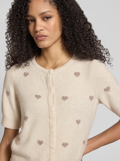 VERO MODA Slim fit gebreid vest met intarsia model 'DOFFY INTARSIA' Beige - 3