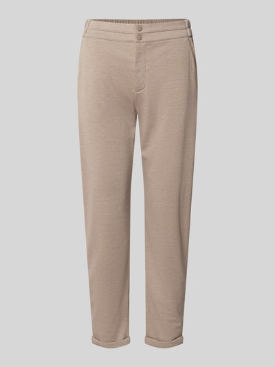 Produktfoto, Skinny Fit Stoffhose mit Viskose-Anteil Modell 'NANNI' von FREE/QUENT, beige, Knopfverschluss, 7/8-Länge, glatte Struktur