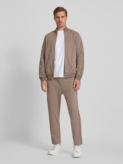 JOOP! Collection Sweatjack met labeldetail en opstaande kraag Beige - 1