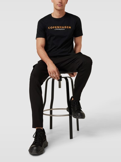 Lindbergh T-Shirt mit Label-Print Modell 'Copenhagen' Black 1