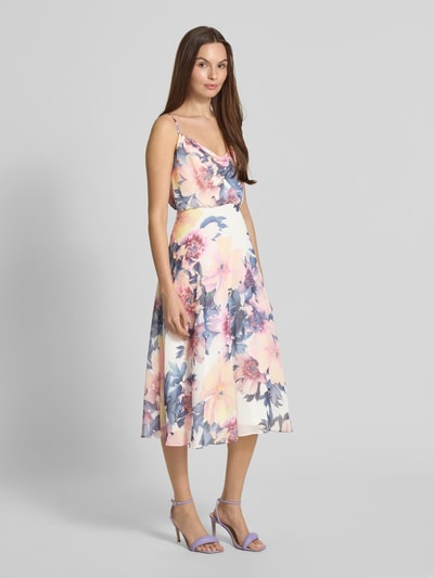 Jake*s Cocktail Cocktailkleid mit Wasserfall-Ausschnitt Ecru 1