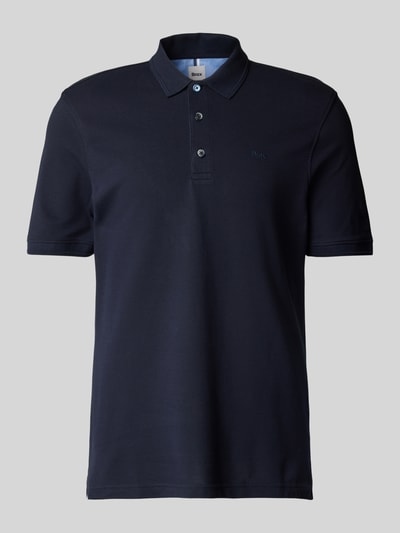 Brax Regular Fit Poloshirt mit Label-Print Modell 'Pete' Marine 2