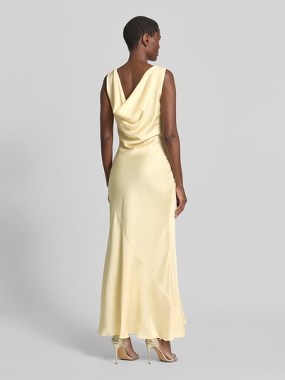 SWING Abendkleid mit Wasserfall-Ausschnitt Hellgelb 5