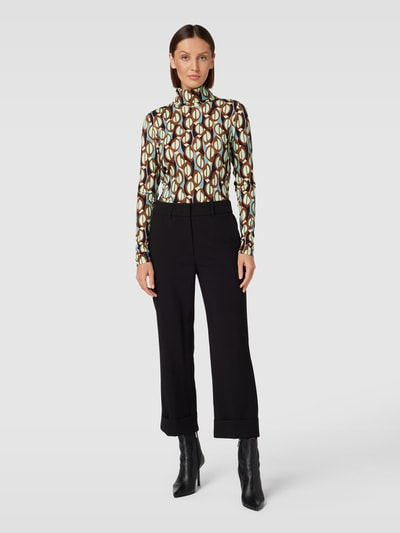 Marc Cain Shirt met lange mouwen, col en all-over motief Mintgroen - 1