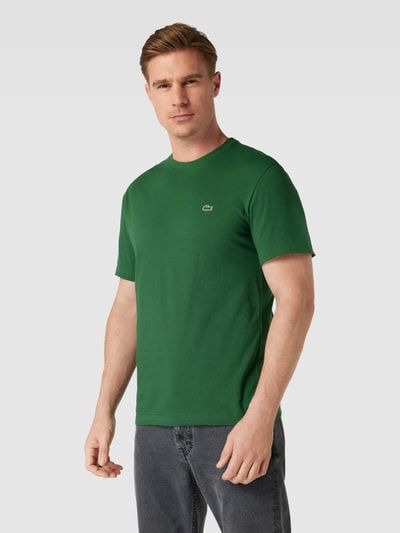 Lacoste T-shirt met ronde hals en labelstitching Groen - 4