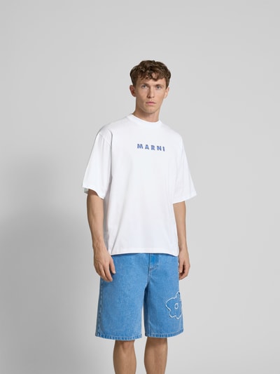 Marni T-Shirt mit Label-Print Weiss 4