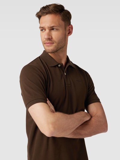 Gant Poloshirt mit Seitenschlitzen Modell 'Pique' Mittelbraun 3