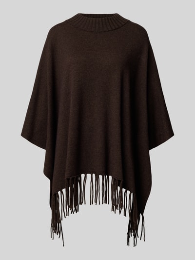 Herzensangelegenheit Poncho aus Baumwoll-Kaschmir-Mix Dunkelbraun 2