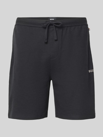 BOSS Shorts mit Label-Stitching Modell 'WAFFLE' Black 2