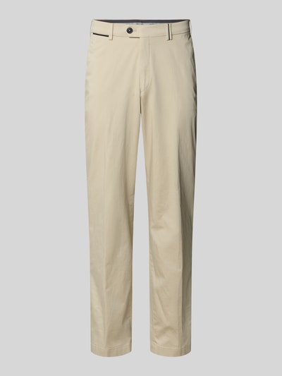 Produktfoto, Chino mit Eingrifftaschen Modell 'Peaker' von Hiltl in Beige, Baumwoll-Elasthan-Mix, Regular Fit, glatte Oberfläche.