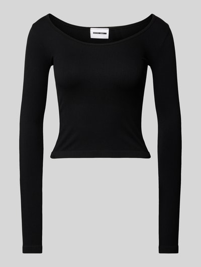 Noisy May Longsleeve mit U-Boot-Aussschnitt Modell 'SOFINA' BLACK 2