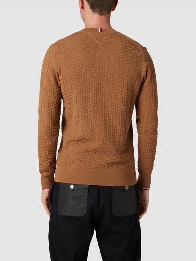 Tommy Hilfiger Strickpullover mit Strukturmuster Modell 'EXAGGERATED' Camel 5