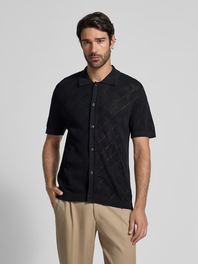 SELECTED HOMME Regular fit gebreide cardigan van puur katoen, model 'ARCO' Zwart - 4