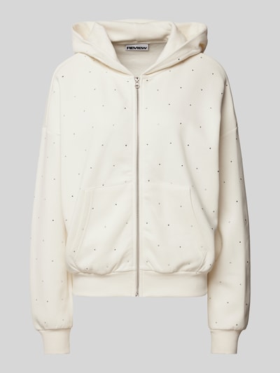 Review Sweatjacke mit Label-Print Offwhite 2