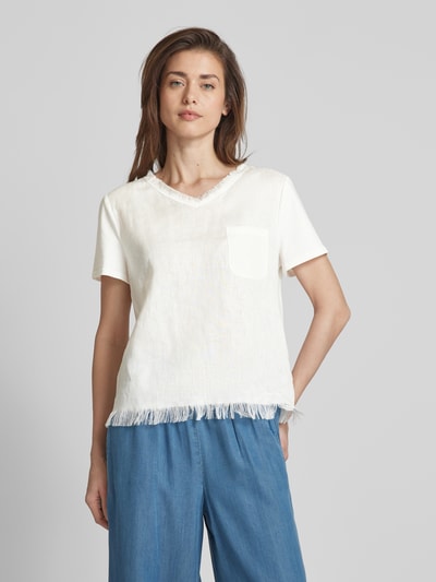 Marc Cain Blouseshirt met opgestikte borstzak Offwhite - 4