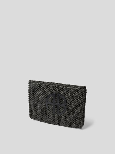 Anine Bing Clutch in Flecht-Optik Schwarz 2