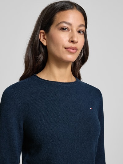 Tommy Hilfiger Slim Fit Strickpullover aus reiner Wolle Marine 3