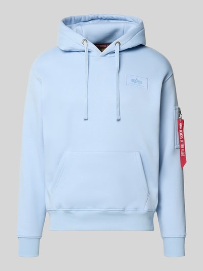 Alpha Industries Regular fit hoodie met logopatch Lichtblauw - 2