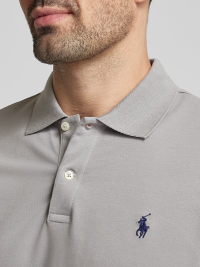 Polo Ralph Lauren Tailored fit poloshirt met logostitching Middengrijs - 3