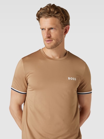 BOSS Green T-shirt met labelprint Beige - 3