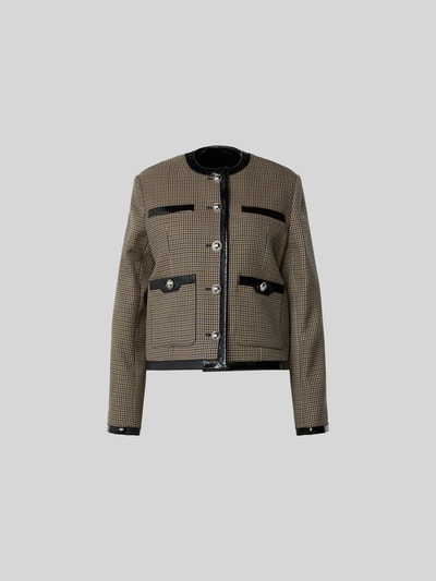 Rabanne Leinenjacke mit Rundhalsausschnitt Mud 2
