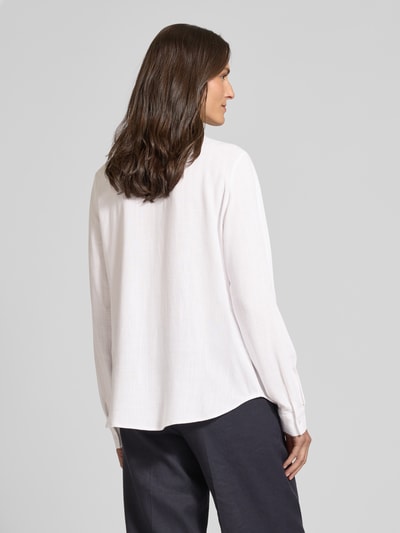 Selected Regular fit blouse van een mix van viscose en linnen, model 'VIVA' Offwhite - 5