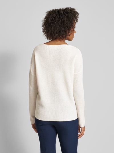 Fynch-Hatton Kasjmier gebreide pullover met V-hals Offwhite - 5