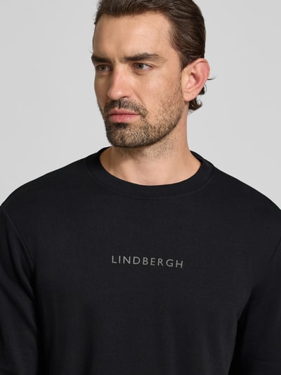 Lindbergh Bluzka z okrągłym dekoltem i nadrukiem z logo Czarny 3