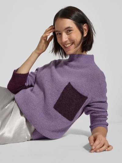 Luisa Cerano Strickpullover mit Brusttasche Mauve 3