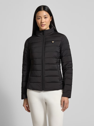 GUESS Activewear Gewatteerd jack met opstaande kraag en labeldetail Zwart - 4