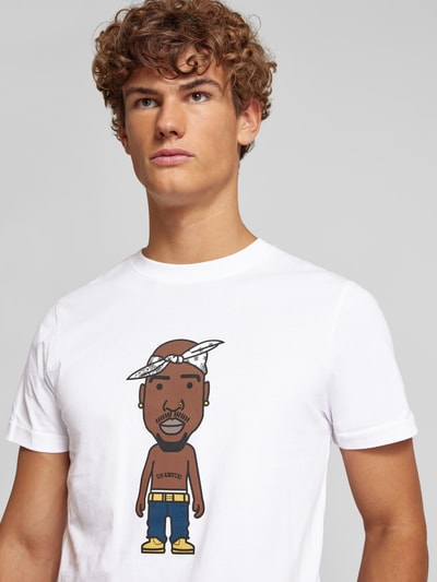 Mister Tee T-Shirt mit Rundhalsausschnitt Modell 'LA SKETCH' Weiss 3