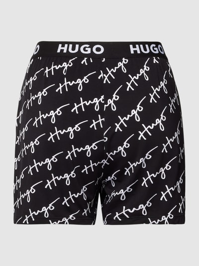 HUGO Pyjama-Shorts mit Logo-Muster Modell 'UNITE' Black 3