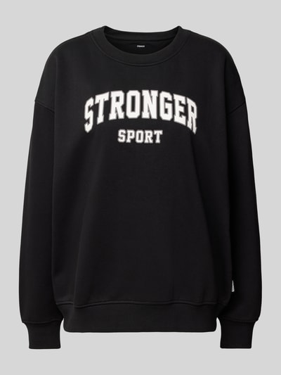 Stronger Sweatshirt mit Label-Print Black 2