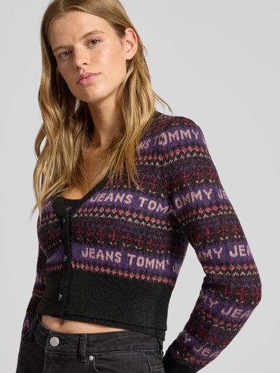 Tommy Jeans Kurtka z dzianiny o kroju slim fit z dodatkiem wełny model ‘FAIRISLE’ Czarny 3